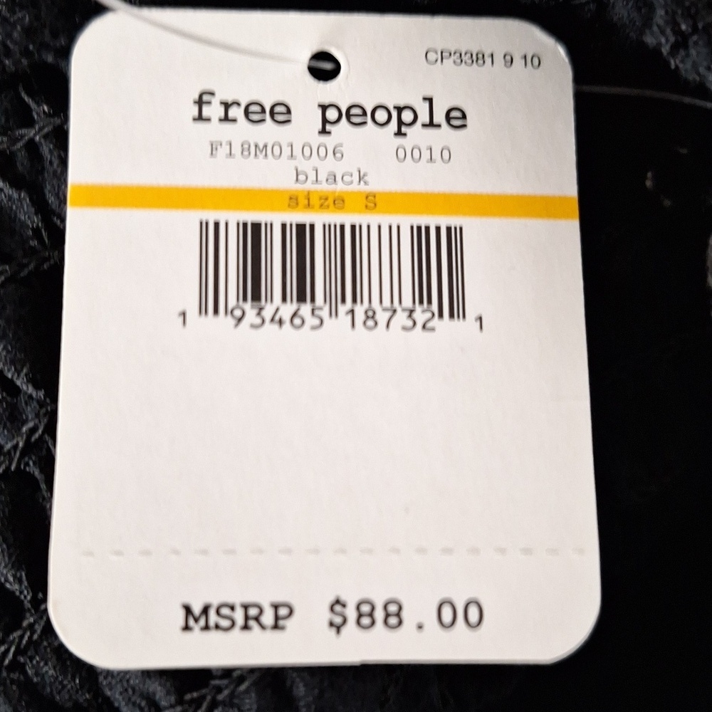 Free People "NEW" Black Adella Boho Whimsigoth Crochet Lace Slip Dress Size S - Picture 12 of 14
